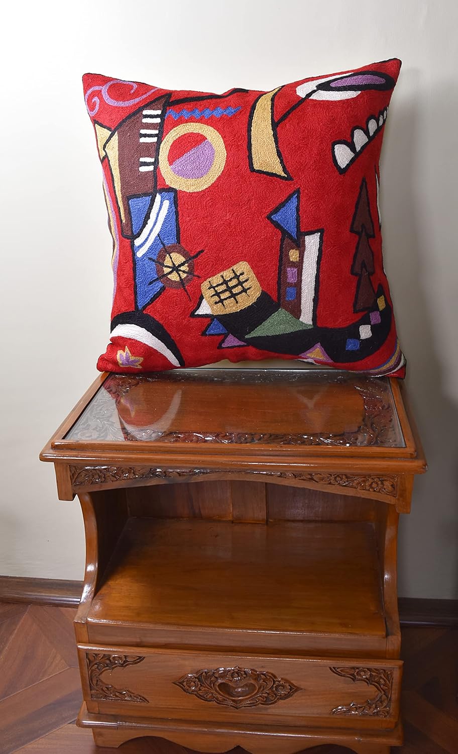 Kandinsky Red Abstract Pillow Cover Gegen Modern Pillowcase Scarlet Reds Abstract Chair Cushion