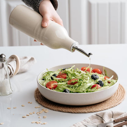 famiware Jupiter 16oz Ceramic Olive Oil Dispenser Bottle, Olive Oil and Vinegar Dispenser Bottle