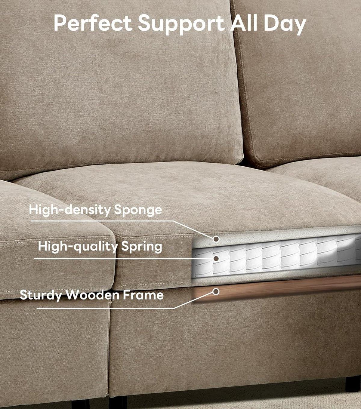 Tbfit 59" Loveseat Sofa, Chenille Small Sofa Couch, Love Seat with 2 Pillows for Small Space