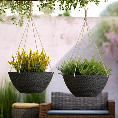LA JOLIE MUSE Hanging Planters for Outdoor Plants, Large Hanging Planter with Drain Holes, Outdoor