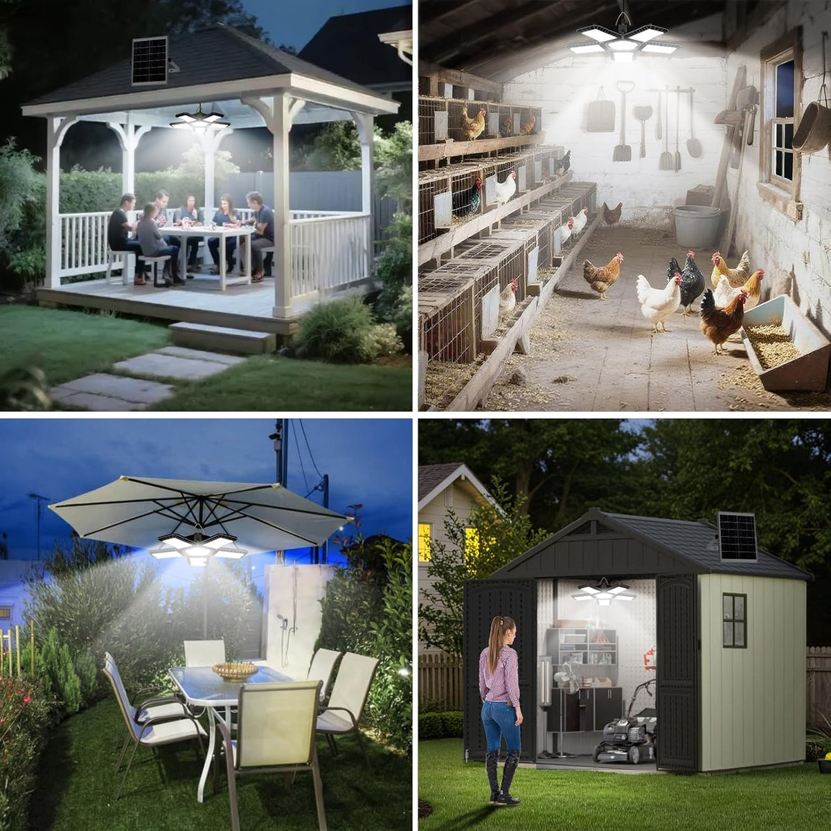 Solar Shed Light Indoor Outdoor, Upgrade Large 267LED Solar Powered Motion Sensor Pendant Light