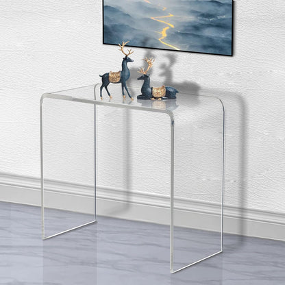 Acrylic Console Table, 37.5” L Thick Modern Entryway Table for Hallway, Living Room, Clear Acrylic