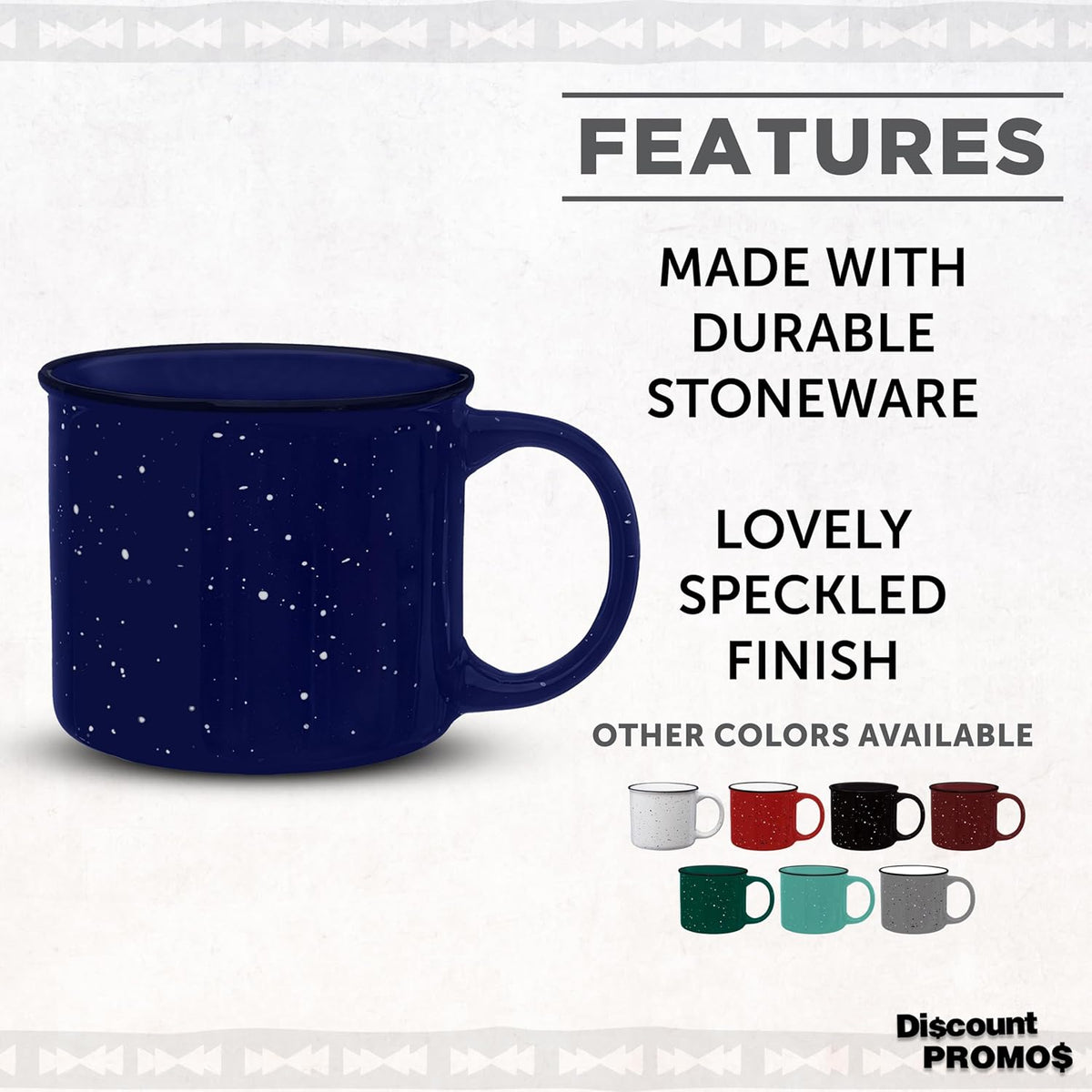 DISCOUNT PROMOS Ceramic Campfire Coffee Mugs 13 oz. Set of 10, Bulk Pack - Perfect for Tea