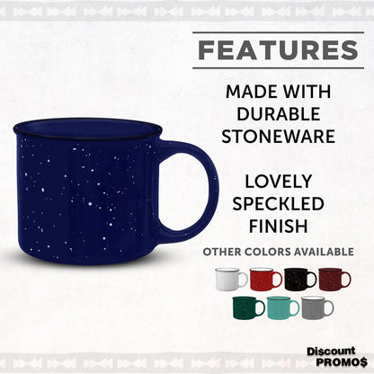 DISCOUNT PROMOS Ceramic Campfire Coffee Mugs 13 oz. Set of 10, Bulk Pack - Perfect for Tea