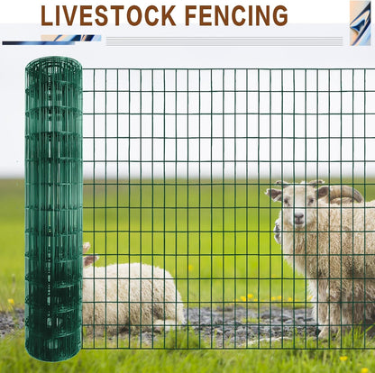Tongmo 3 ft x 100 ft Green PVC Coated Welded Wire Fence, 16GA Garden Chicken Wire Fence Roll, Mesh
