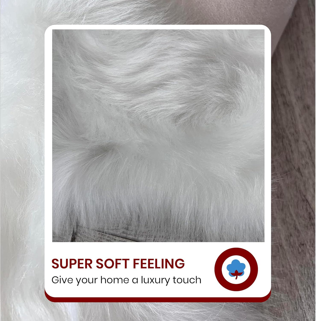 LAMBZY Faux Sheepskin Hypoallergenic Free Shape Silky Shag Rug, Luxury Shaggy Silky Plush Carpet