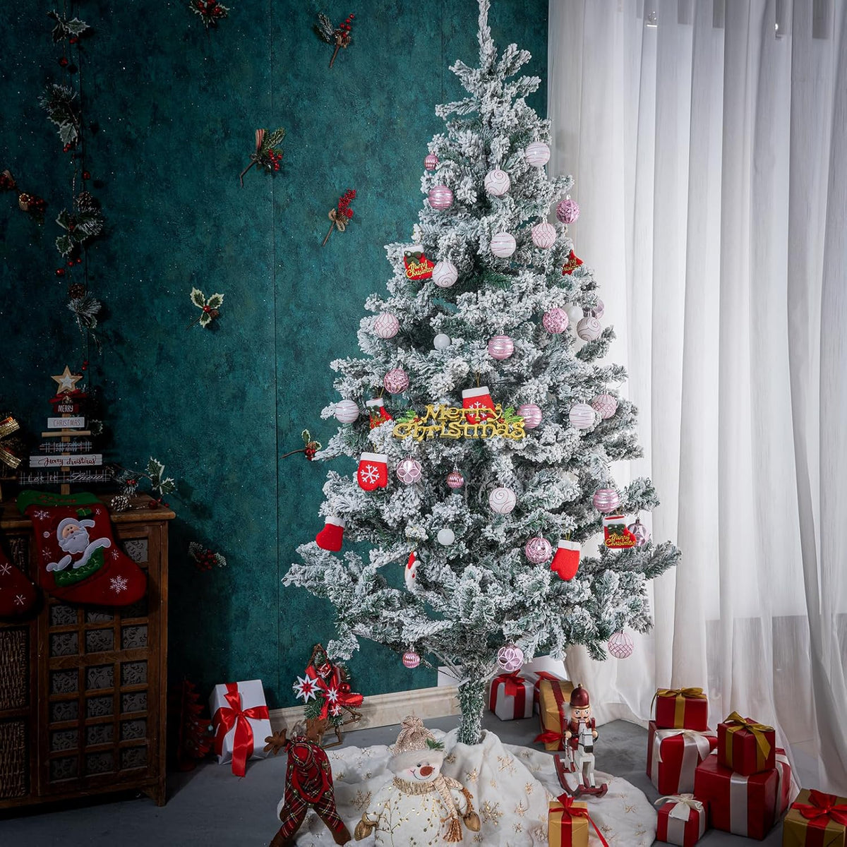 100Pcs Christmas Balls Ornaments Set, Shatterproof Christmas Decorations with Hand-held Gift