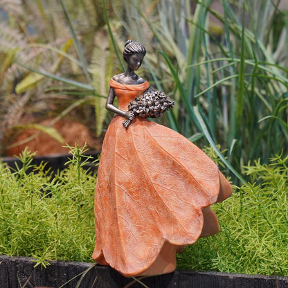 Guichifun Fairy Statue Collection Home Decoration - Orange Leaf Angel Girls Resin Home Decor for