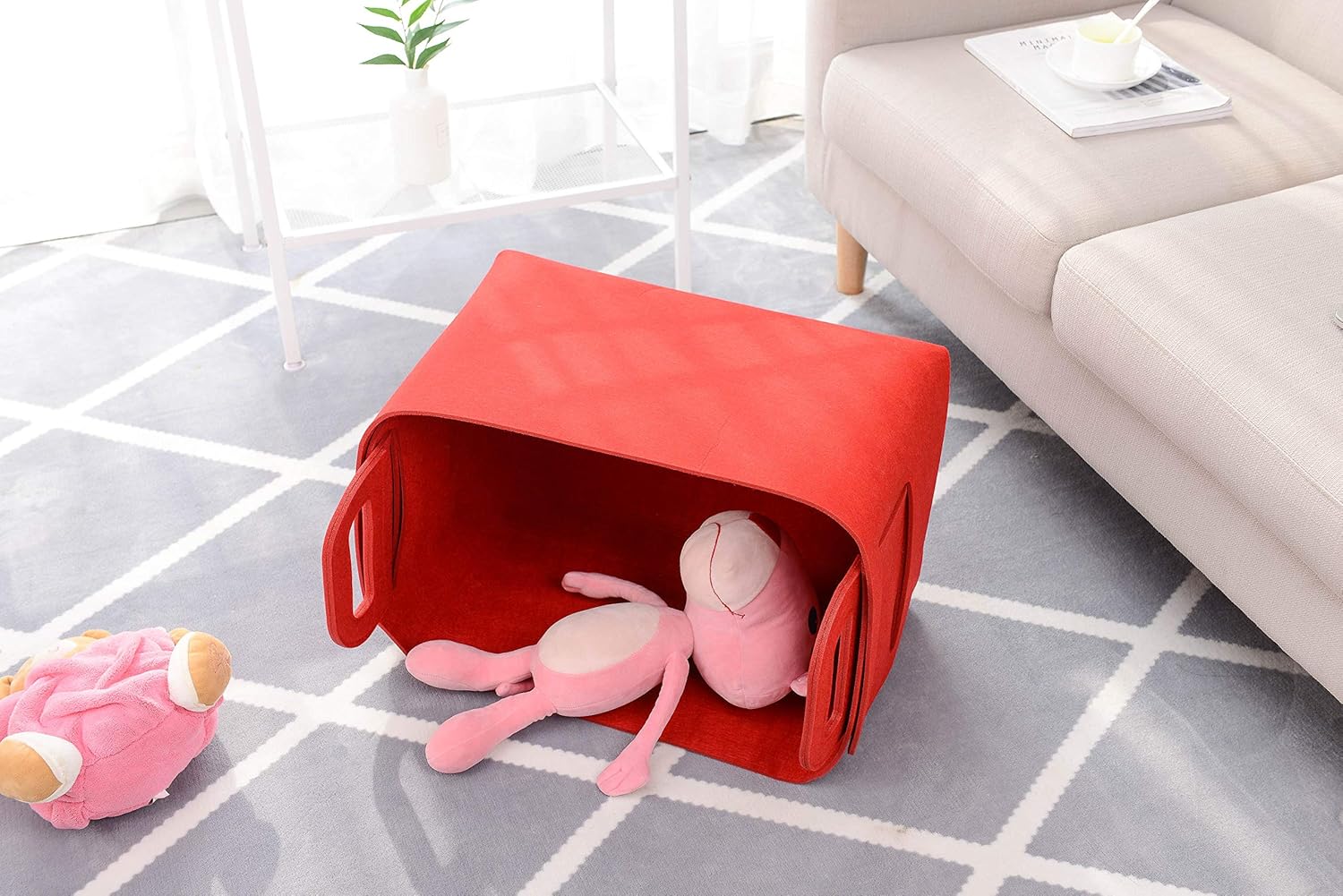 Minoisome Storage Basket Felt Storage Bin Collapsible& Convenient Box Organizer with Carry Handles