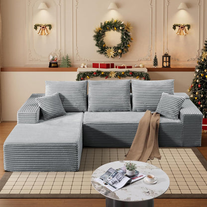 HYJT-H&K Modular Sectional Sofa Cloud Couch, 107" Comfy L Shaped Sectional Couches for Living Room