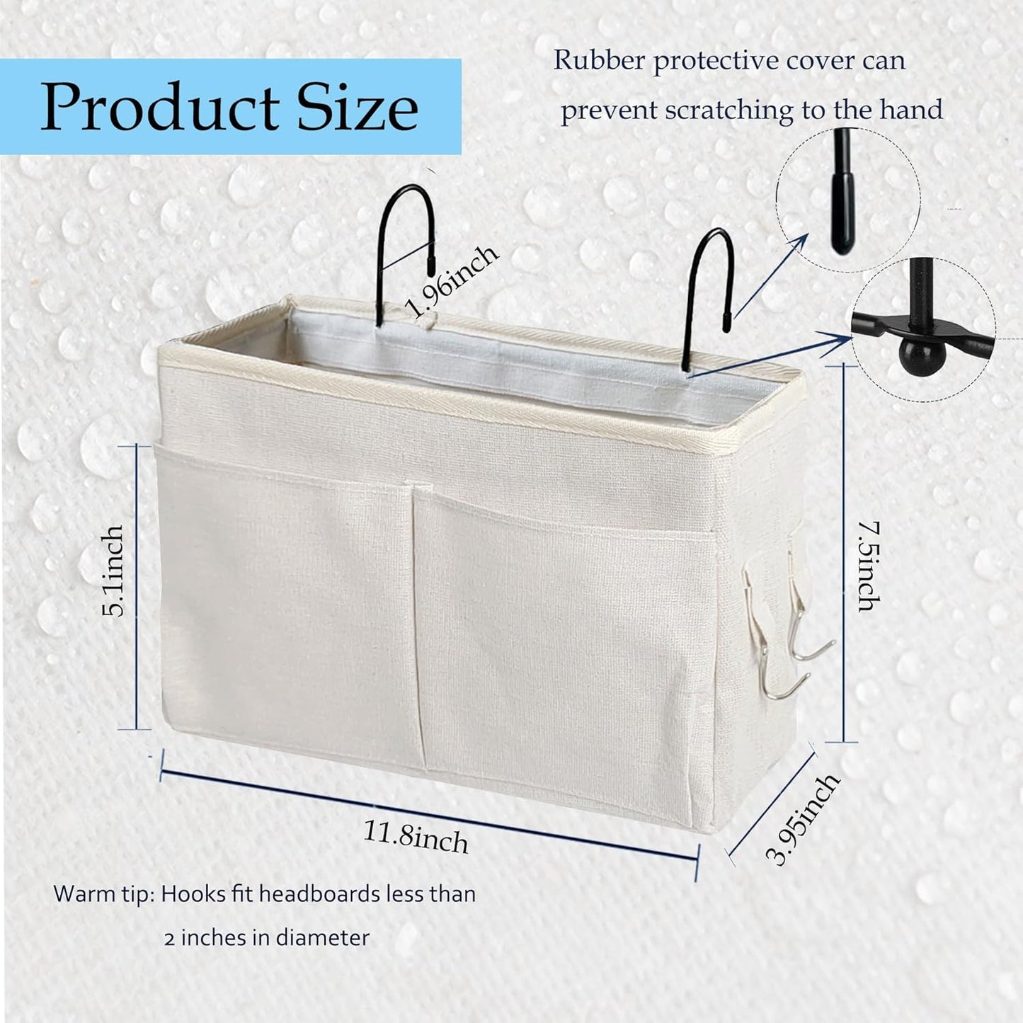 Bedside Caddy Organizer/Bedside Hanging Storage Bag Multi-Function Caddy for Bunk bed Hospital Beds