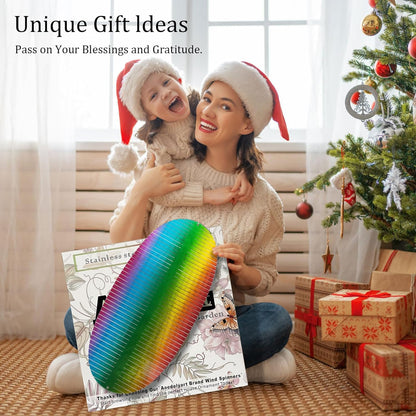 Wind Spinner Rainbow Wave Wind Spinners for Yard and Garden,15in Hanging Kinetic Yard Art Wind