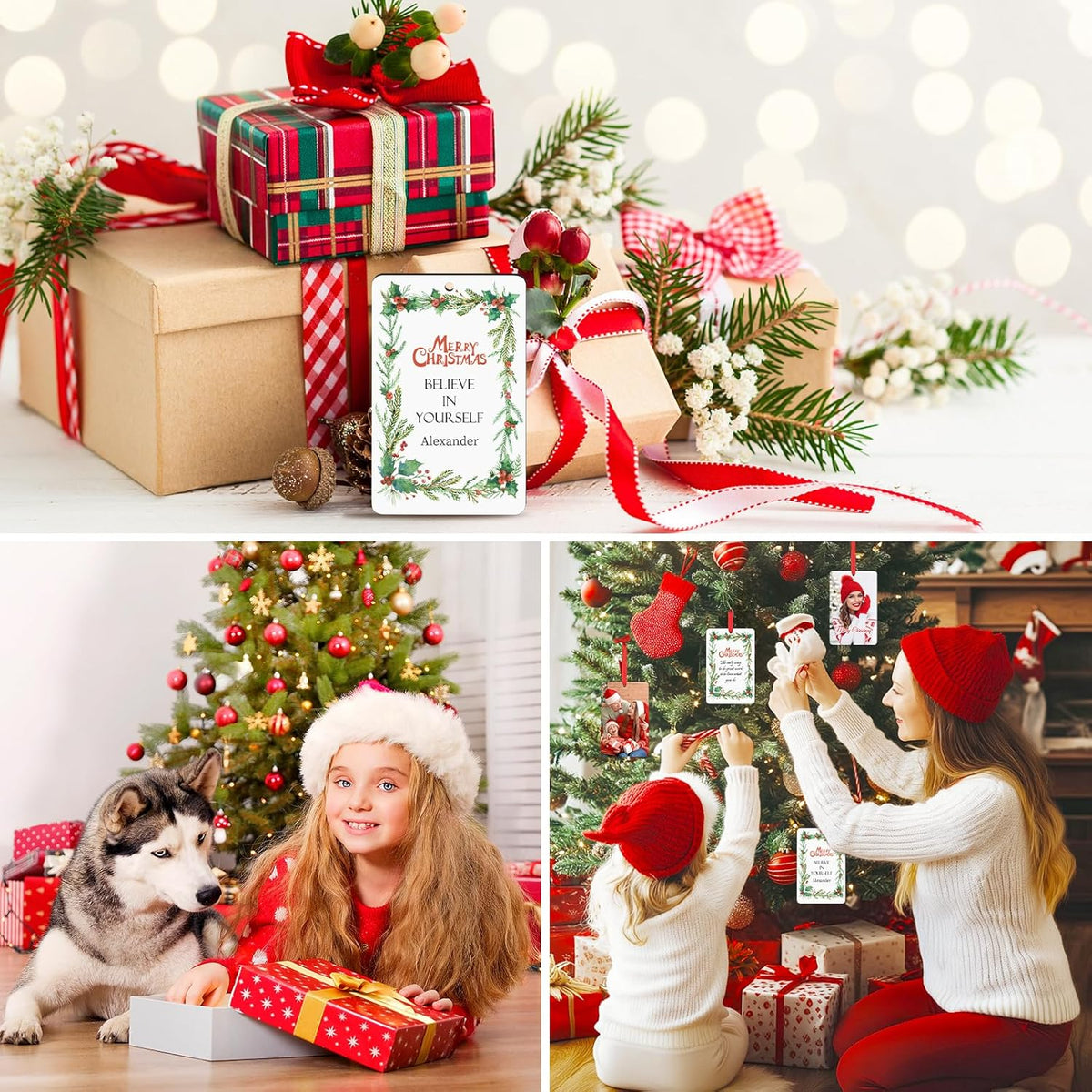Personalized Christmas Ornaments 2025 Wood Custom Photo Picture Text Christmas Ornament