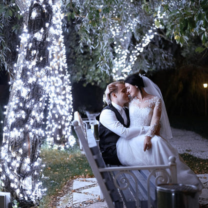 2 Pack Christmas Lights Outdoor, Total 200FT 600LED Christmas String Lights with 8 Modes