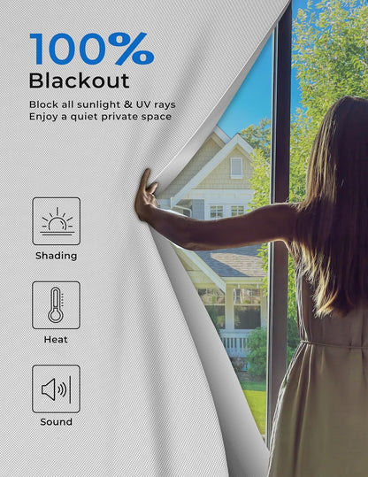 Sumobaby Blackout Curtains for Bedroom 75"x57" Portable No Drill Blinds for Windows with