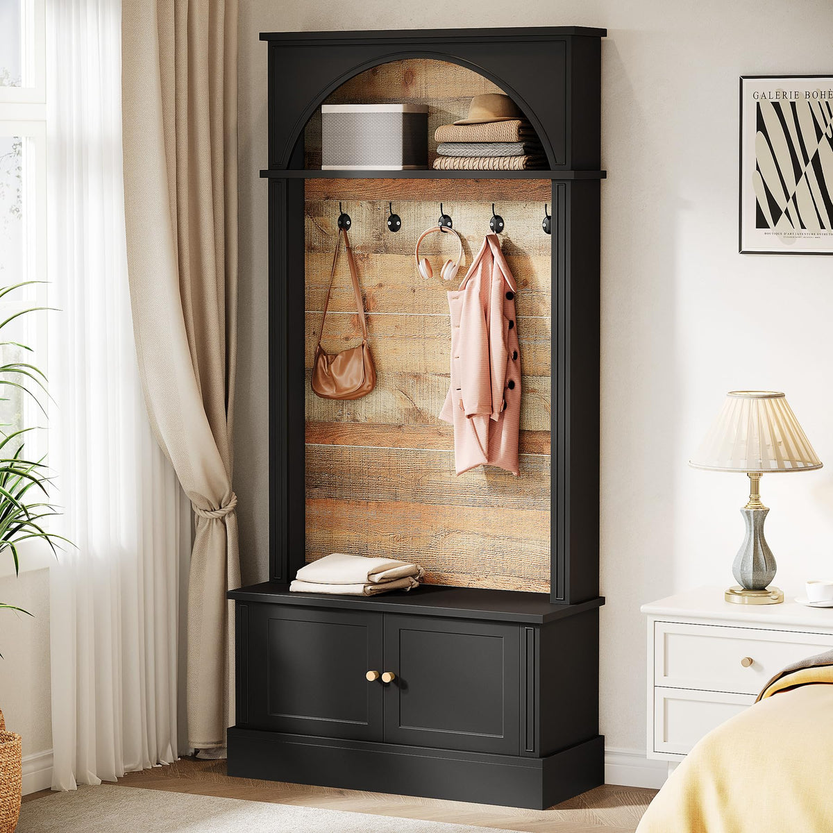 Tribesigns 70.86" Hall Tree with Storage Bench, 4-in-1 Design Entryway Bench with Coat Rack