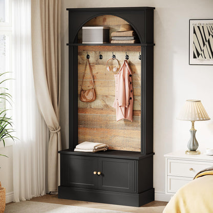 Tribesigns 70.86" Hall Tree with Storage Bench, 4-in-1 Design Entryway Bench with Coat Rack