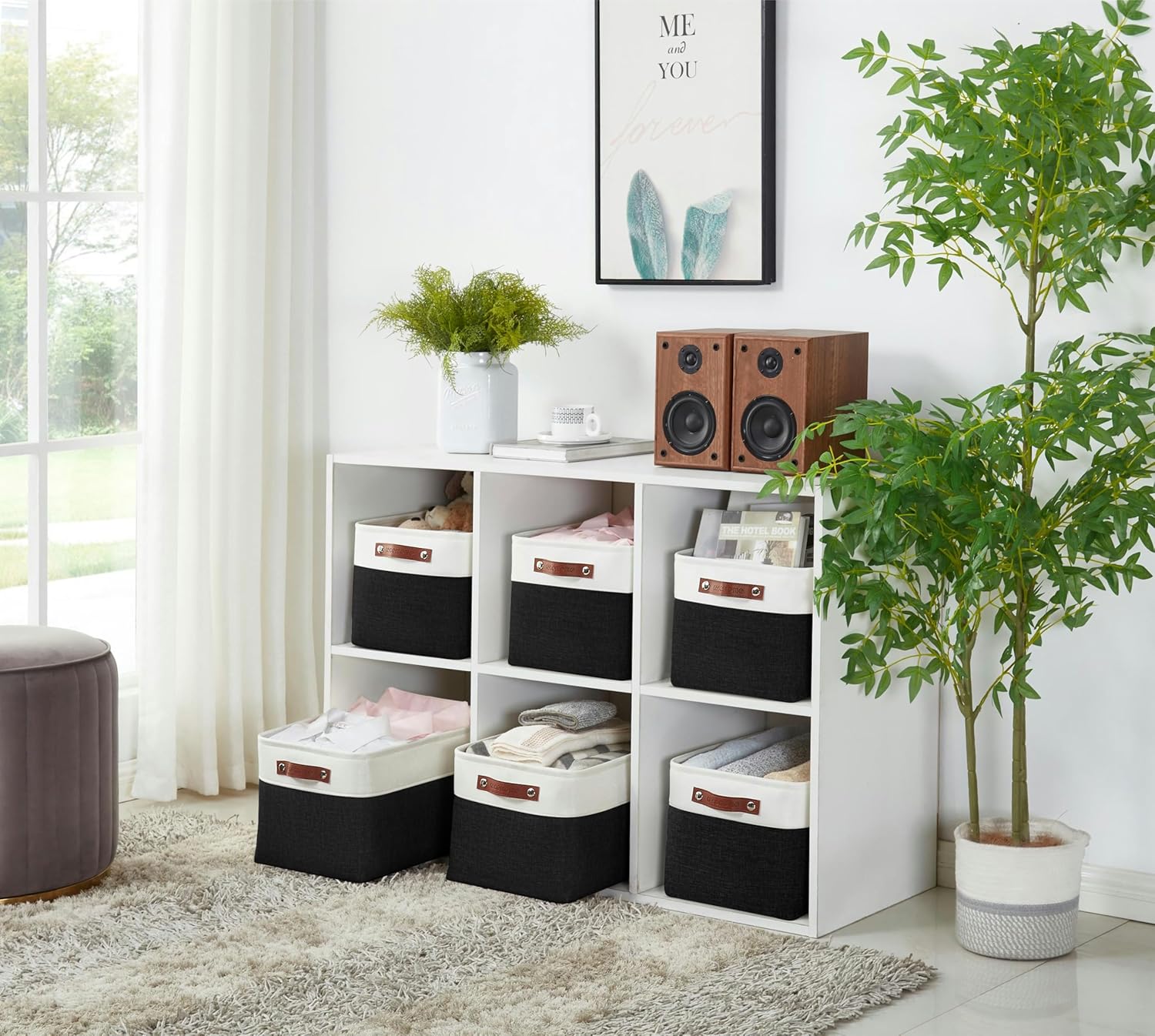 DECOMOMO Storage Baskets for Shelves - Fabric Closet Organizers and Storage Bins, Perfect Baskets
