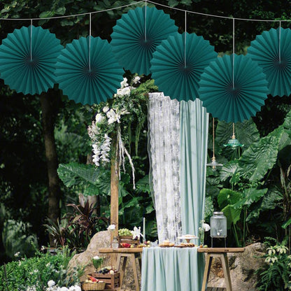 Green Birthday Decorations,DIY Green Paper Fans Hanging Decoration ,Party Supplies Party Fans 16in
