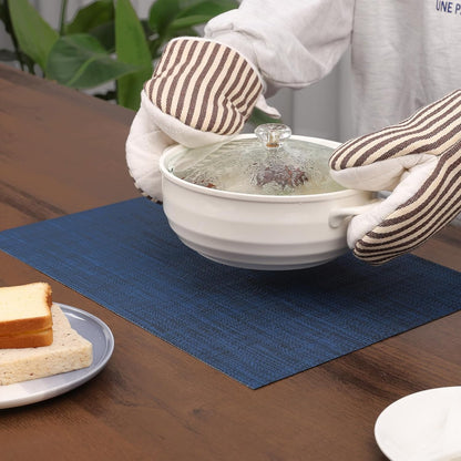 Myir JUN Placemats Set of 4, Vinyl Woven Placemats Place Mats Indoor Set of 4 Washable Table Mats