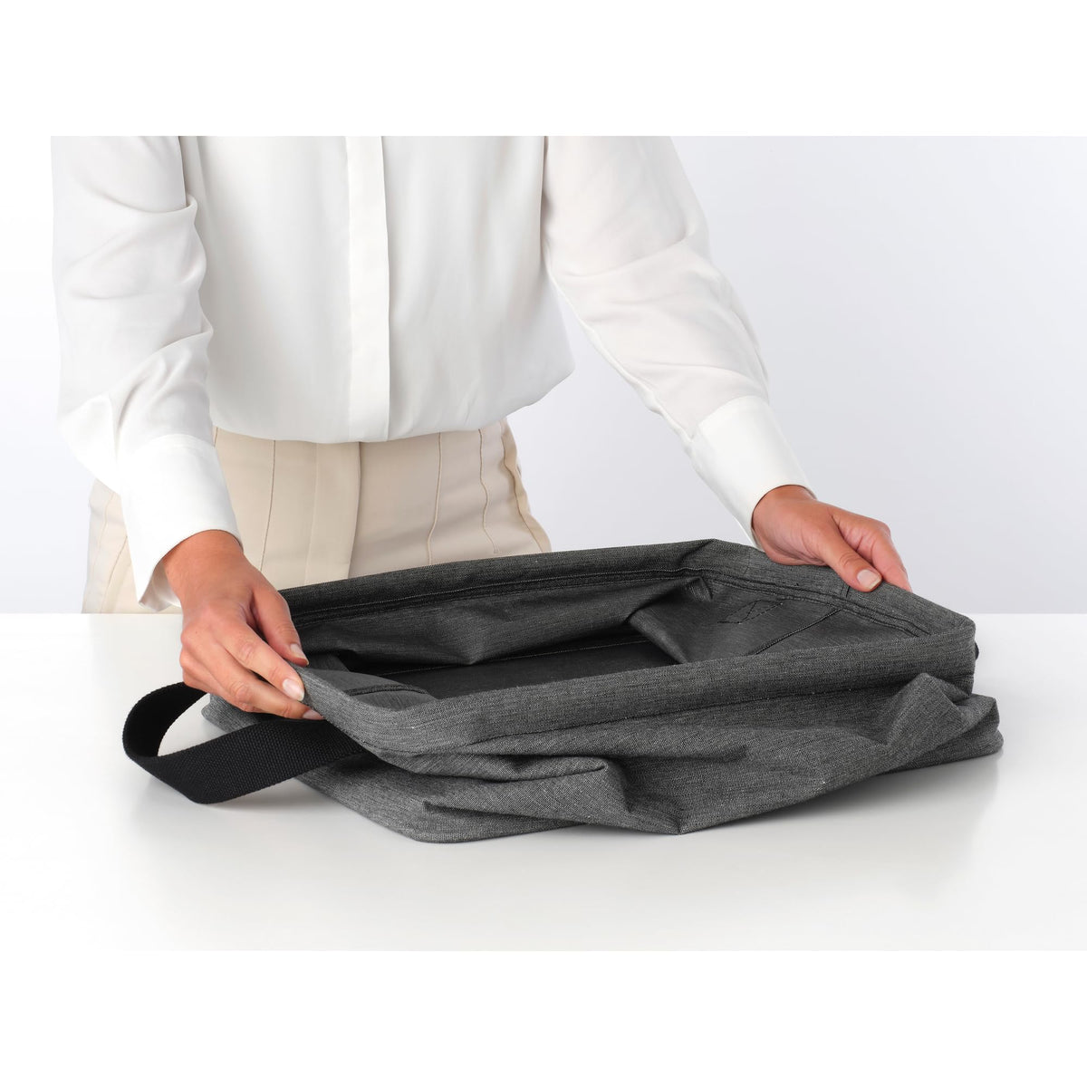 Brabantia - Foldable Laundry Basket 9.25 Gal - Water Resistant Hamper for Wet & Dry Laundry