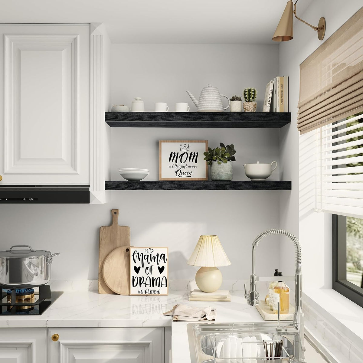 Single Floating Shelves 36 inch Long, Large 10 in Deep Wall Shelves Heavy Duty 70 lbs for Bedroom
