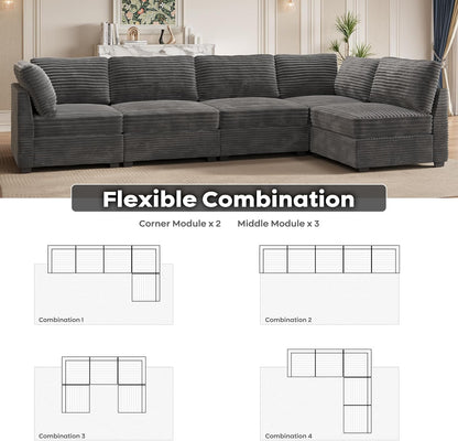 ovios Sectional Sofa Couch with L-Shape Chaise Oversized, Comfy Modular Cloud Couches with Deep