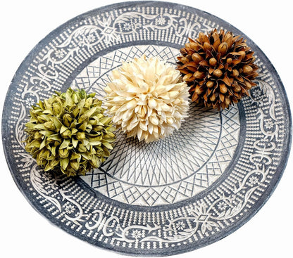 3.5inch Decorative Balls Bowl/Tray &Floral Orb/Ball with Dried Potpourri, Artificial Decorative