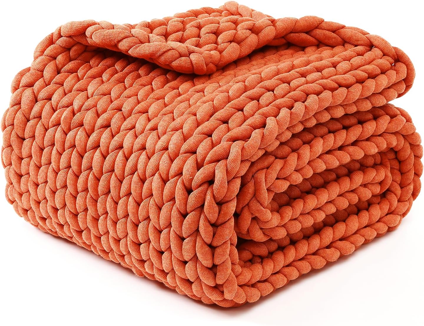YnM Chunky Throw Blanket, Medium-Weight, Hand Knitted, Skin Friendly, Ventilated and Breathable