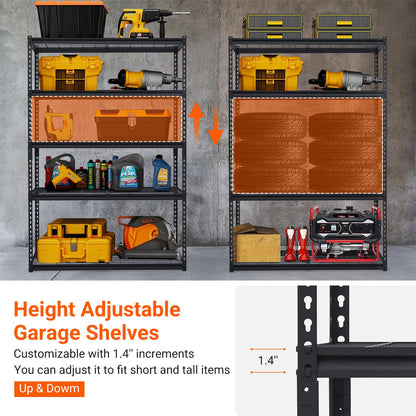 Towallmark Heavy Duty Storage Shelves 48 * 24in, 5 Tier Garage Storage Shelving, Adjustable Metal