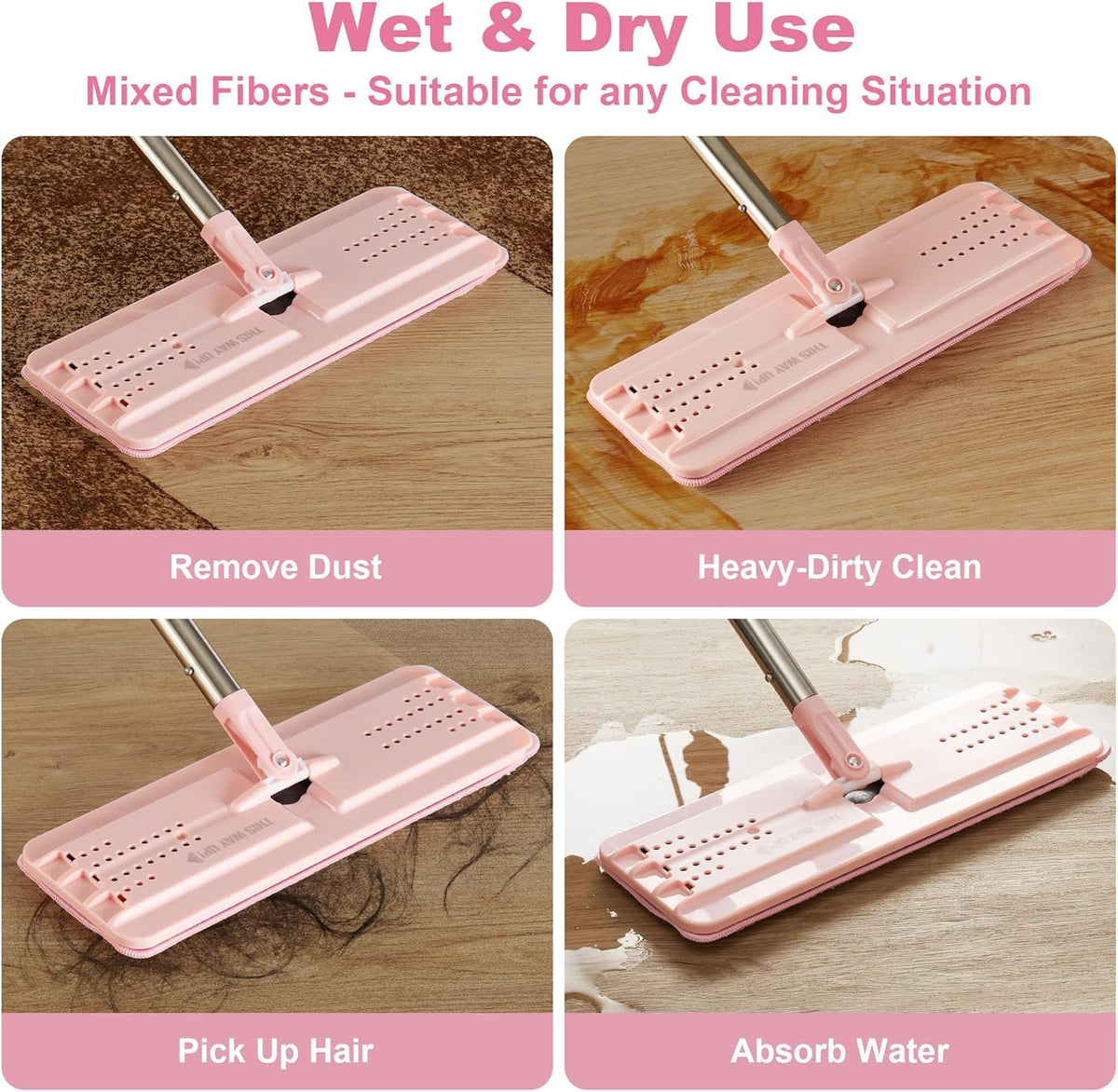 JOYMOOP Flat Mop Pads, Microfiber Mop Cleaning Pads, Washable Pads, Pads Replacement for Flat Mop