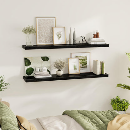 Fun Memories 55 Inch Floating Shelves for Wall 2 Pack Shelves for Bedroom|Kitchen|Bathroom 55 x 9.3