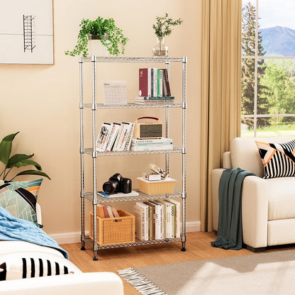 MZG 1750 lbs 5 Tier Storage Rack Metal Wire Shelving Unit, Storage Standing Household Shelf