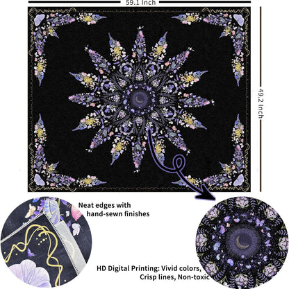 Damanse Floral Tapestry Wall Hanging Cute,Boho Wall Tapestry for Bedroom Aesthetic,Mandala Living