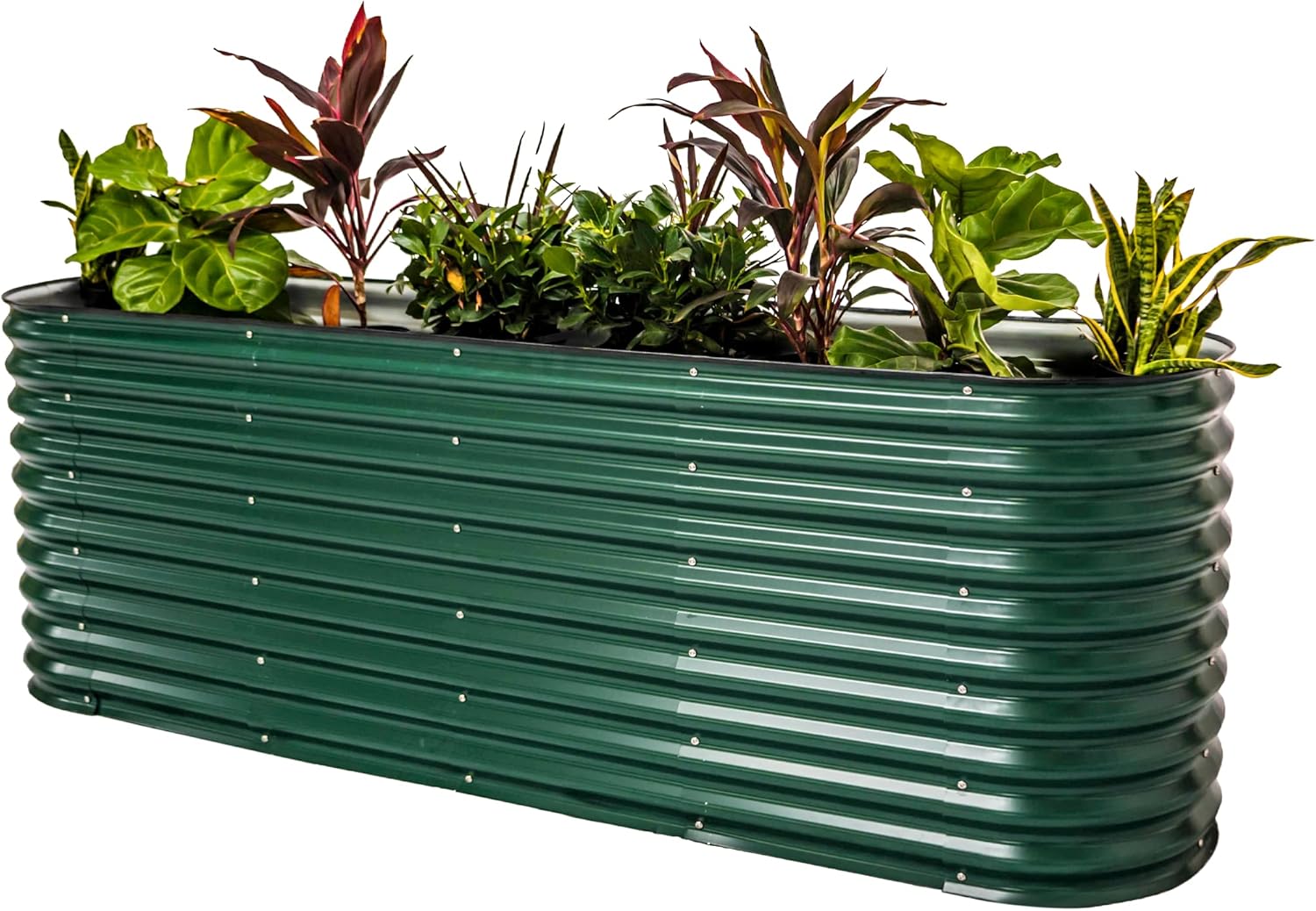 Vego Garden 32" Extra Tall Oval Metal Raised Garden Bed Kit - 9 in 1 Modular Planter Box for