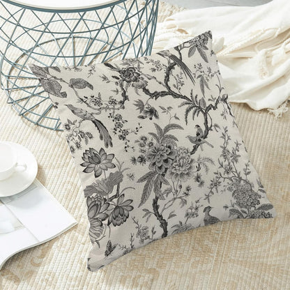 CXMEIFLY Spring Floral Birds Pillow Covers 20 x 20 Inch Set of 2 for Chinoiserie Flowers Decor