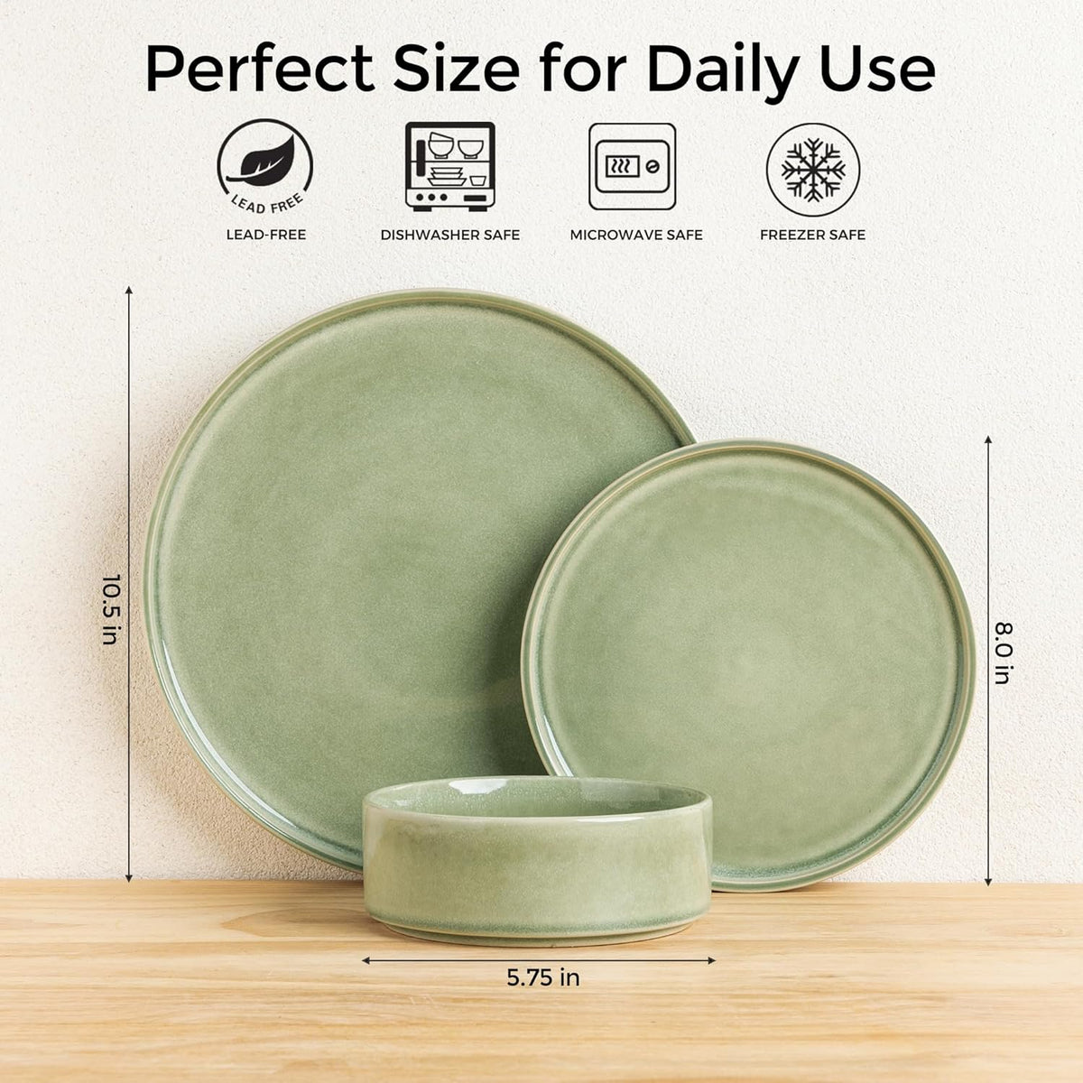 AmorArc Ceramic Dinnerware Sets, Handmade Reactive Glaze Stoneware Plates and Bowls Sets,Highly