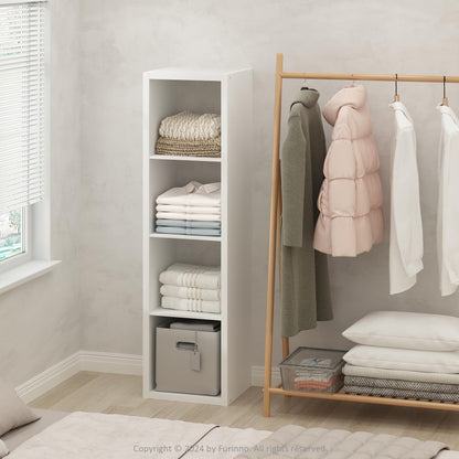Furinno Cubic Extra Thick 4-Cube Closet Organizers and Storage, White