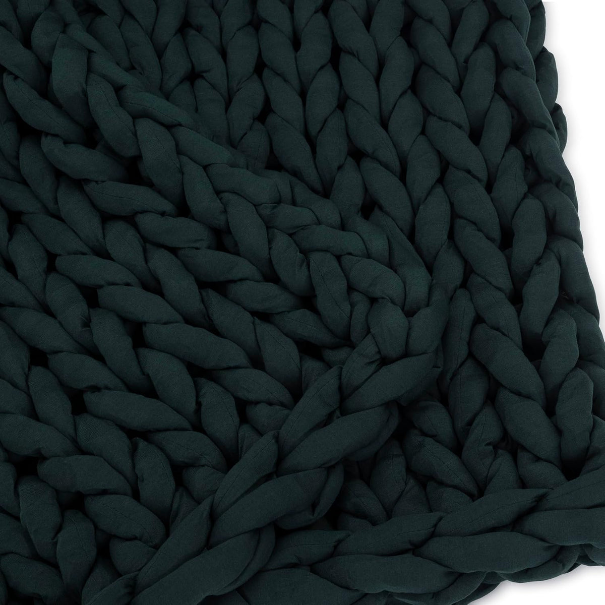 Nuzzie Chunky Knit Weighted Blanket - Breathable, Cooling, Hand Made Knit Throw Blanket for Sleep