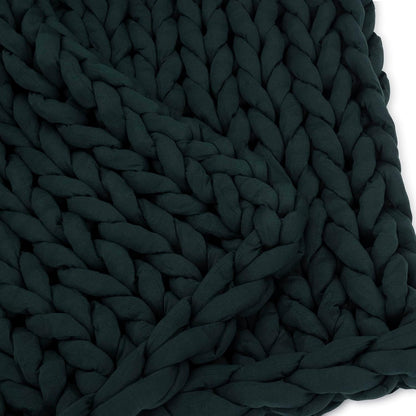 Nuzzie Chunky Knit Weighted Blanket - Breathable, Cooling, Hand Made Knit Throw Blanket for Sleep