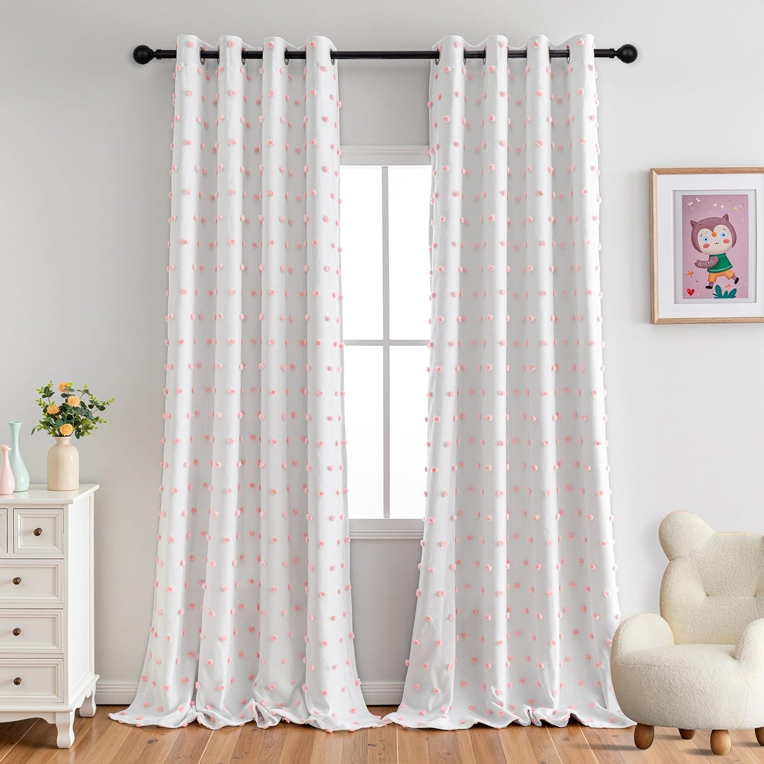 MYSKY HOME 100% Blackout Curtains for Girls Bedroom 95 Inch Long Total Light Blocking Curtains for