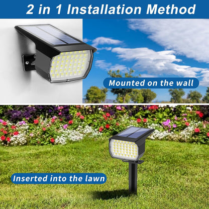 Solar Spot Lights Outdoor Waterproof IP65, 12 Pack Landscape Spotlights with 46 LEDs, 3 Modes Auto