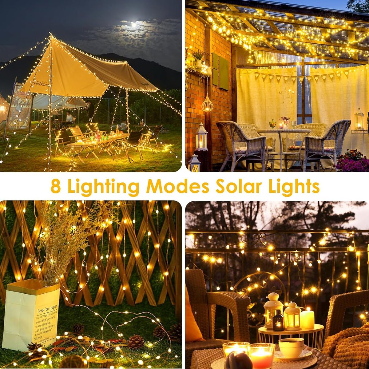 Extra-Long 144FT Solar String Lights for Outside, 2 Pack 400LED Solar Fairy Lights Outdoor