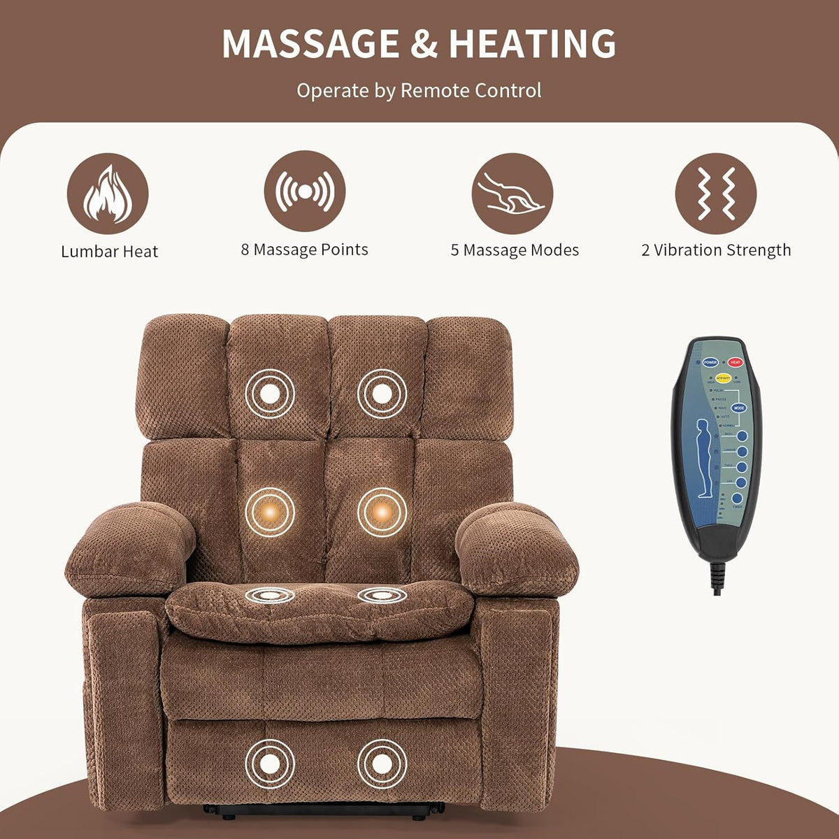 Oversized Power Lift Recliner Chair with Adjustable Headrest for Elderly,Dual Motor Lay Flat