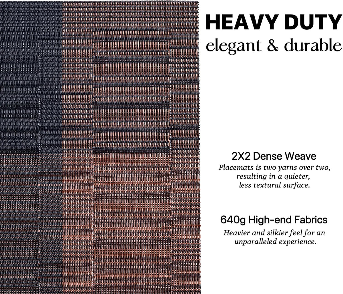LEXMORE Placemats Set of 8 Vinyl/Plastic Woven Place Mats for Kitchen Table Indoor/Outdoor Washable