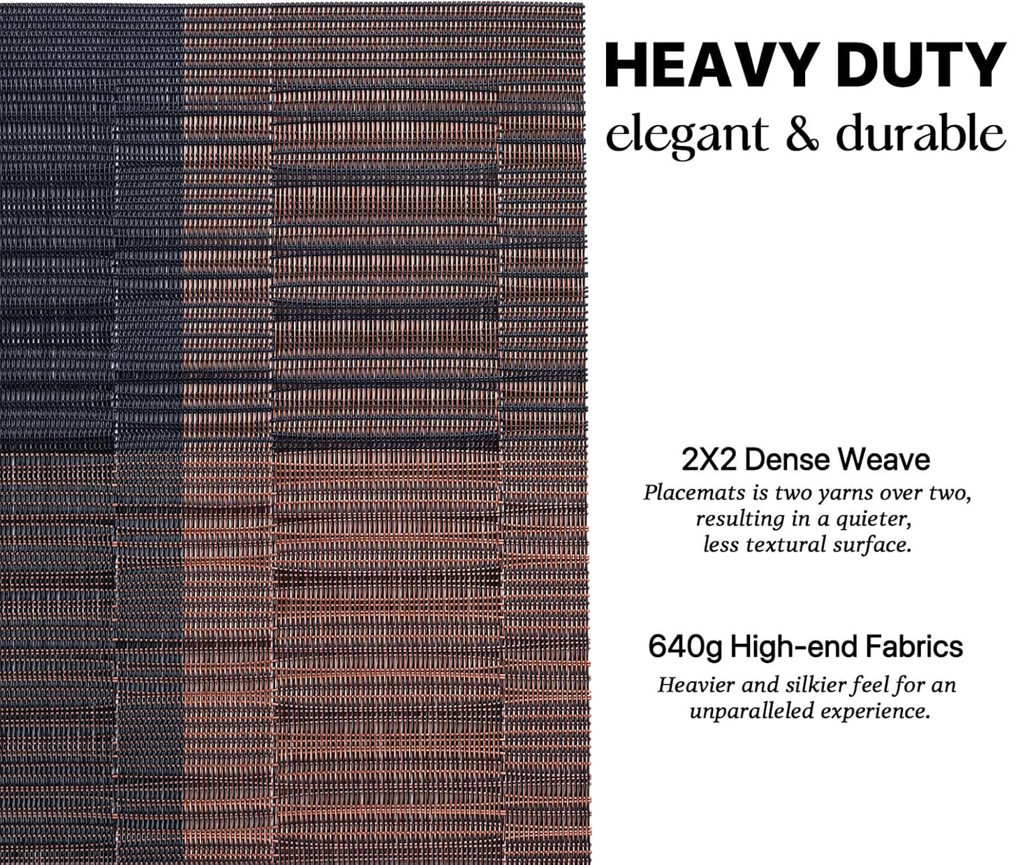 LEXMORE Placemats Set of 4 Vinyl/Plastic Woven Place Mats for Kitchen Table Indoor/Outdoor Washable