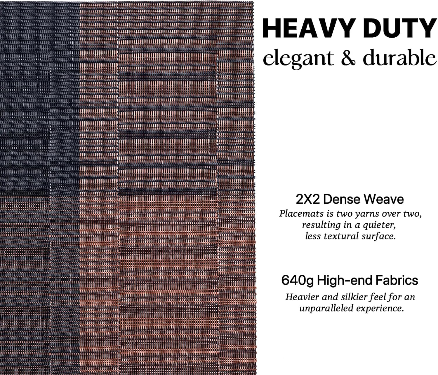 LEXMORE Placemats Set of 4 Vinyl/Plastic Woven Place Mats for Kitchen Table Indoor/Outdoor Washable