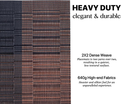 LEXMORE Placemats Set of 4 Vinyl/Plastic Woven Place Mats for Kitchen Table Indoor/Outdoor Washable