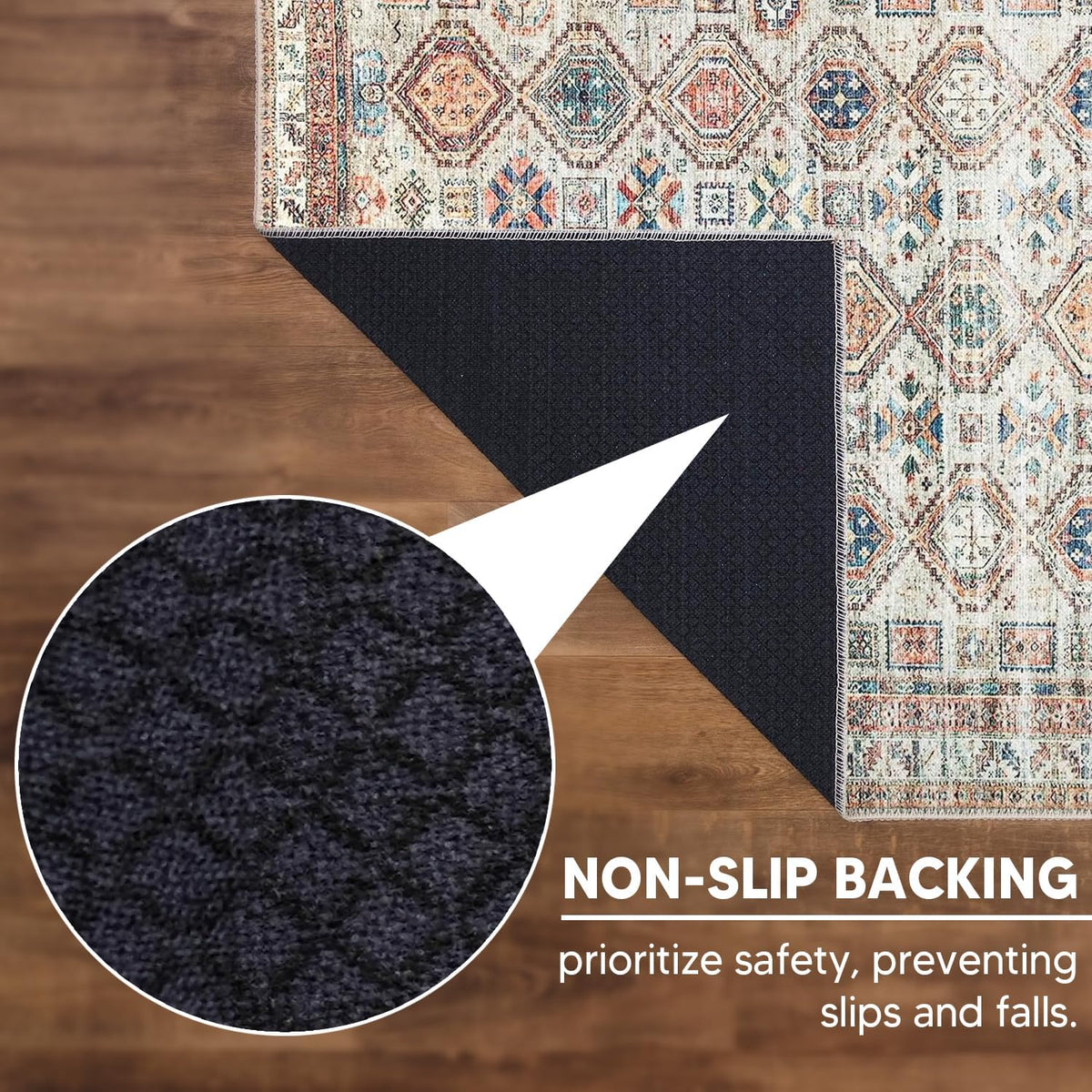 Keen Home Design 6x9 Rug - Machine Washable Area Rug with Non-Slip Backing, Ideal for Living Room