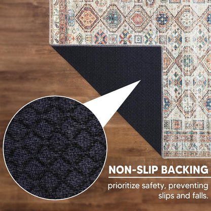 Keen Home Design 9x12 Rug - Machine Washable Area Rug with Non-Slip Backing, Ideal for Living Room